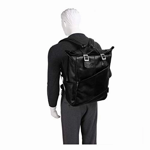 McKlein, S Series, Kennedy, Pebble Grain Calfskin Leather, 17" Leather Dual Access Laptop Backpack, Black (88735)