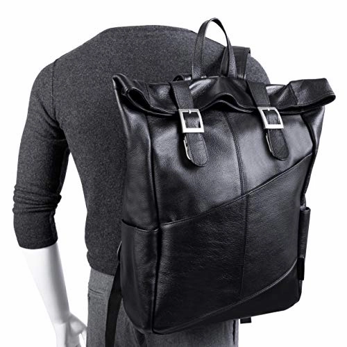 McKlein, S Series, Kennedy, Pebble Grain Calfskin Leather, 17" Leather Dual Access Laptop Backpack, Black (88735)