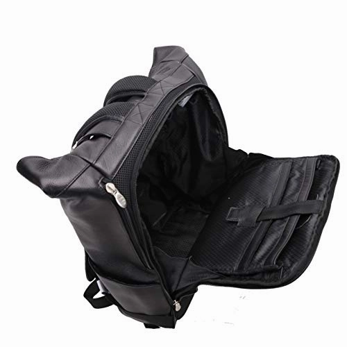 McKlein, S Series, Kennedy, Pebble Grain Calfskin Leather, 17" Leather Dual Access Laptop Backpack, Black (88735)