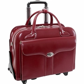 McKlein USA Berkeley 15" Leather Rolling Laptop Tote EXCLUSIVE (Red)