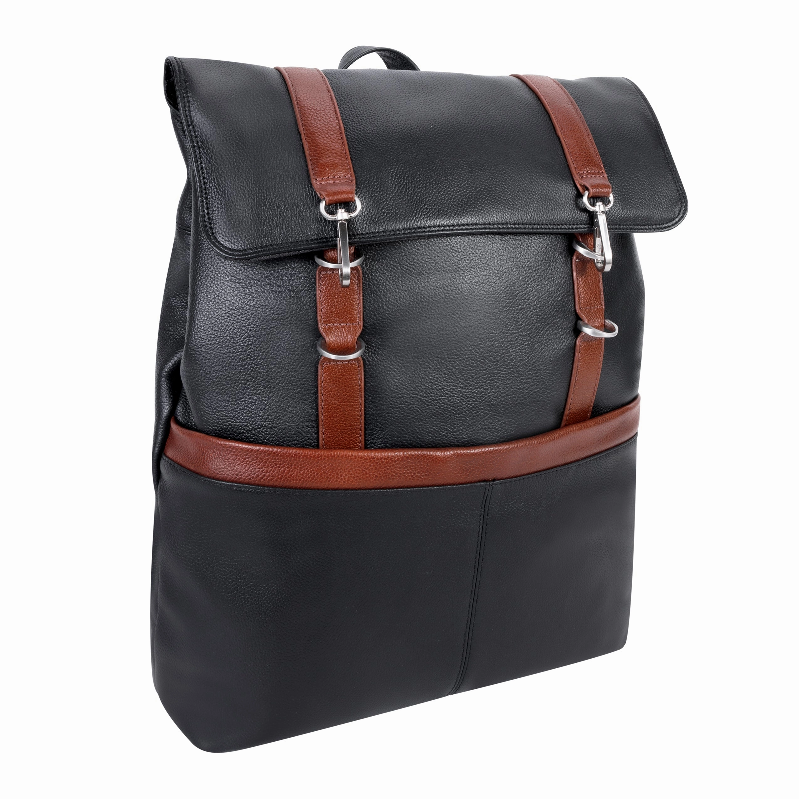 McKlein USA Element 17" Leather Two-Tone Flap-Over Laptop & Tablet Backpack