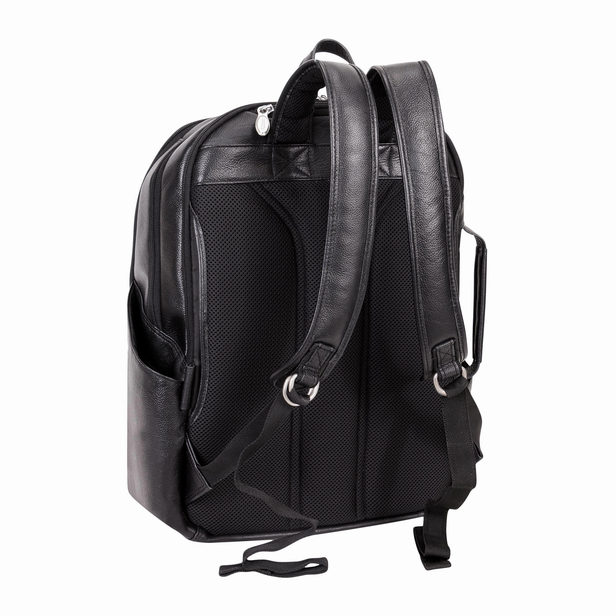 McKlein USA Englewood 17" Leather Triple Compartment Carry-All Laptop & Tablet Weekend Backpack