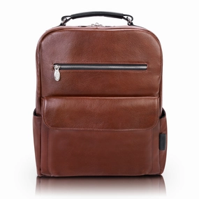 McKlein USA Logan 17" Leather Two-Tone Dual-Compartment Laptop & Tablet Backpack