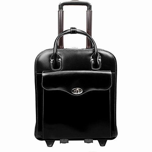 McKlein USA Melrose 15" Vertical Rolling Leather Laptop Tote EXCLUSIVE (Red)