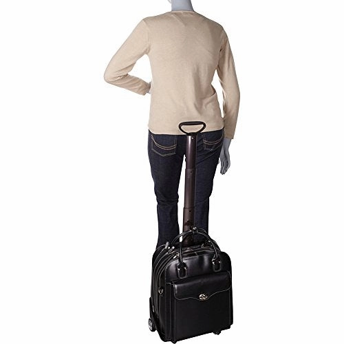 McKlein USA Melrose 15" Vertical Rolling Leather Laptop Tote EXCLUSIVE (Red)