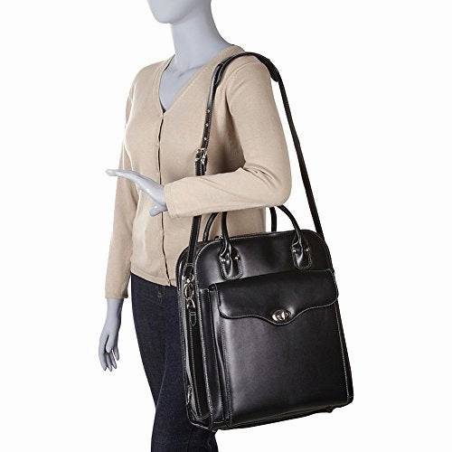 McKlein USA Melrose 15" Vertical Rolling Leather Laptop Tote EXCLUSIVE (Red)