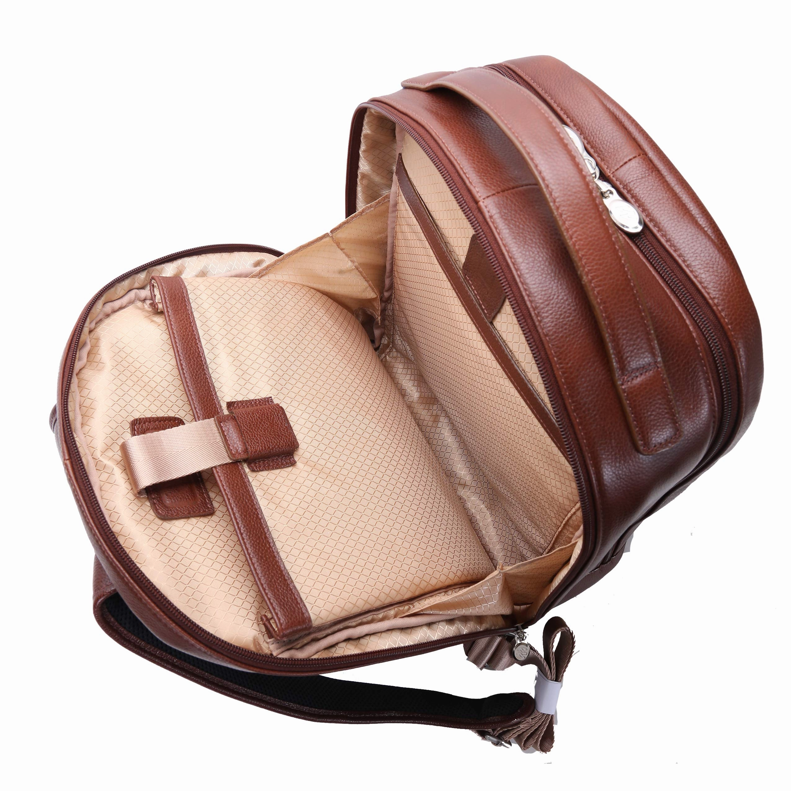 McKlein USA Parker 15" Leather Dual Compartment Laptop Backpack