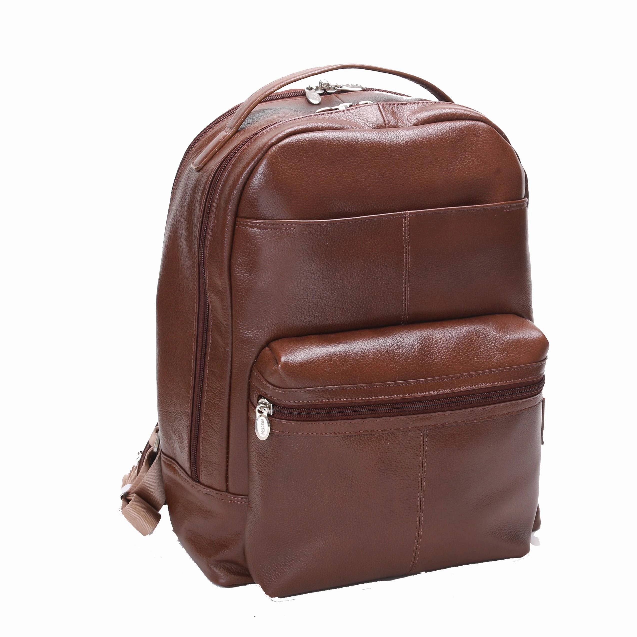 McKlein USA Parker 15" Leather Dual Compartment Laptop Backpack