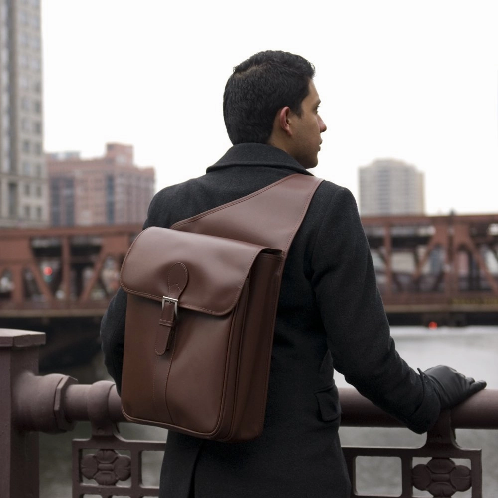 McKlein USA Sabotino 14" Leather Vertical Messenger Bag