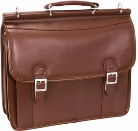 Mcklein V Series Halsted Leather Dbl Compartment Laptop Case