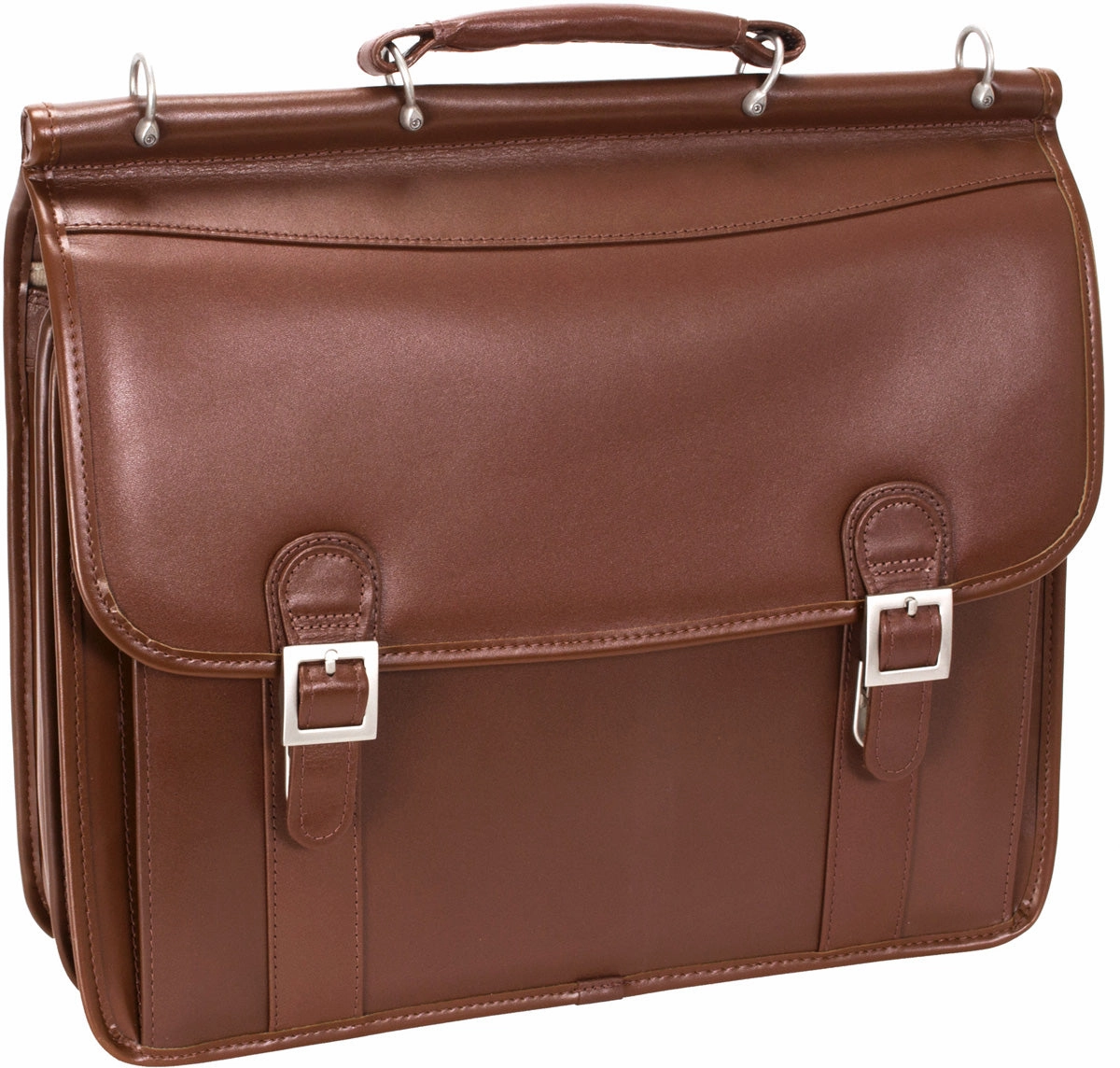 Mcklein V Series Halsted Leather Dbl Compartment Laptop Case