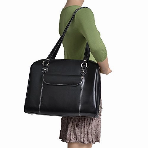 McKlein, W Series, Glenview, Top Grain Cowhide Leather, 15" Leather Ladies' Laptop Briefcase, Black (94745)