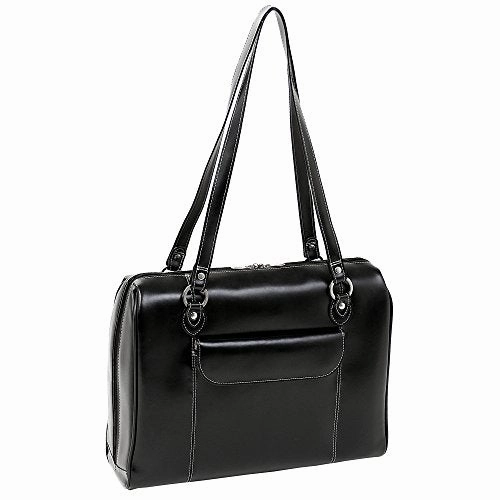 McKlein, W Series, Glenview, Top Grain Cowhide Leather, 15" Leather Ladies' Laptop Briefcase, Black (94745)