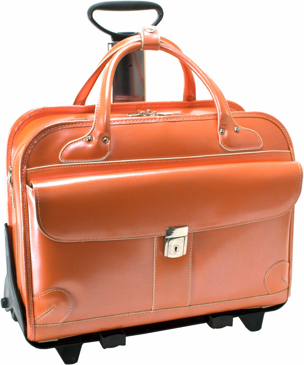 Mcklein W Series Lakewood Leather Flythrough Wheeled Ladies Briefcase