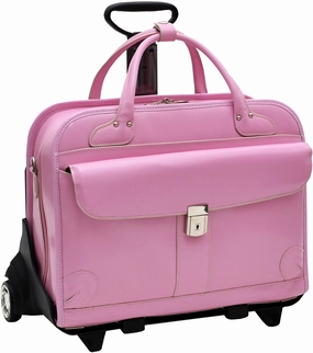 Mcklein W Series Lakewood Leather Flythrough Wheeled Ladies Briefcase