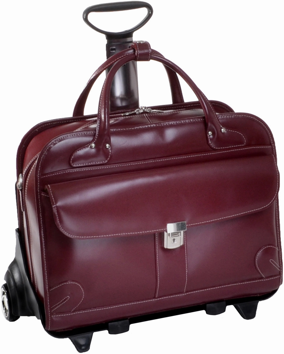 Mcklein W Series Lakewood Leather Flythrough Wheeled Ladies Briefcase