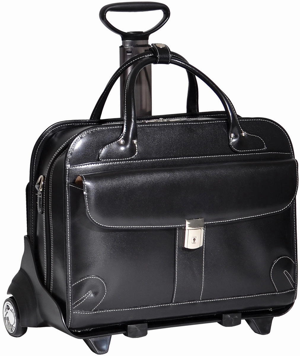 Mcklein W Series Lakewood Leather Flythrough Wheeled Ladies Briefcase