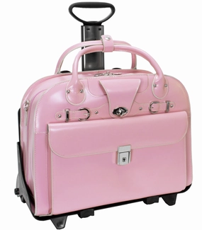 Mcklein W Series Roseville Leather Flythrough Wheeled Ladies Briefcase