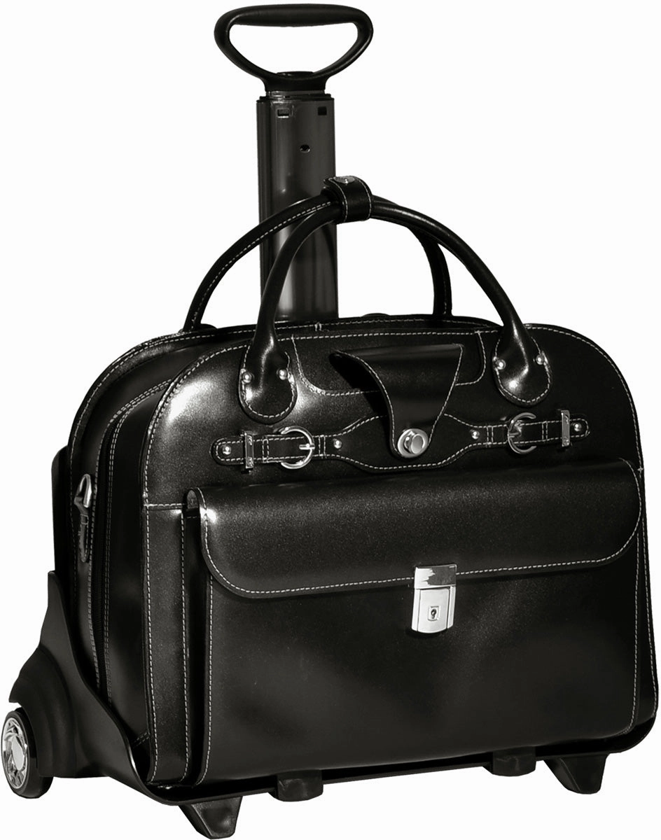 Mcklein W Series Roseville Leather Flythrough Wheeled Ladies Briefcase