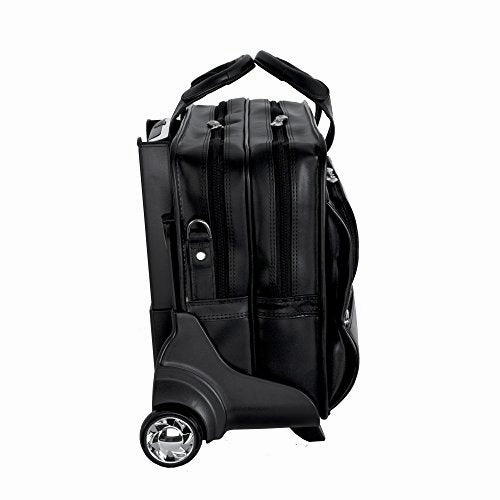 Mckleinusa Franklin 86445 Black Leather 17 Detachable Wheeled Laptop Case Us Patent # 6,595,334