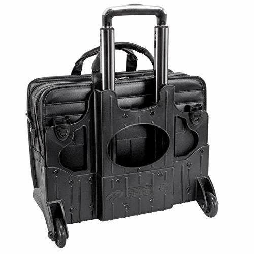 Mckleinusa Franklin 86445 Black Leather 17 Detachable Wheeled Laptop Case Us Patent # 6,595,334