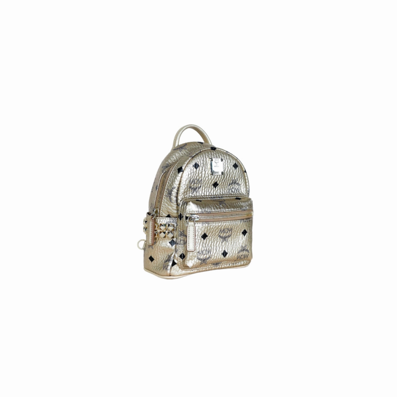 Mcm Gold Visetos Mini Backpack