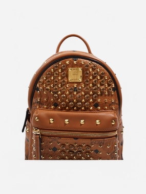 MCM MCM Swarovski Crystal Stark Backpack Cognac Leather Mini
