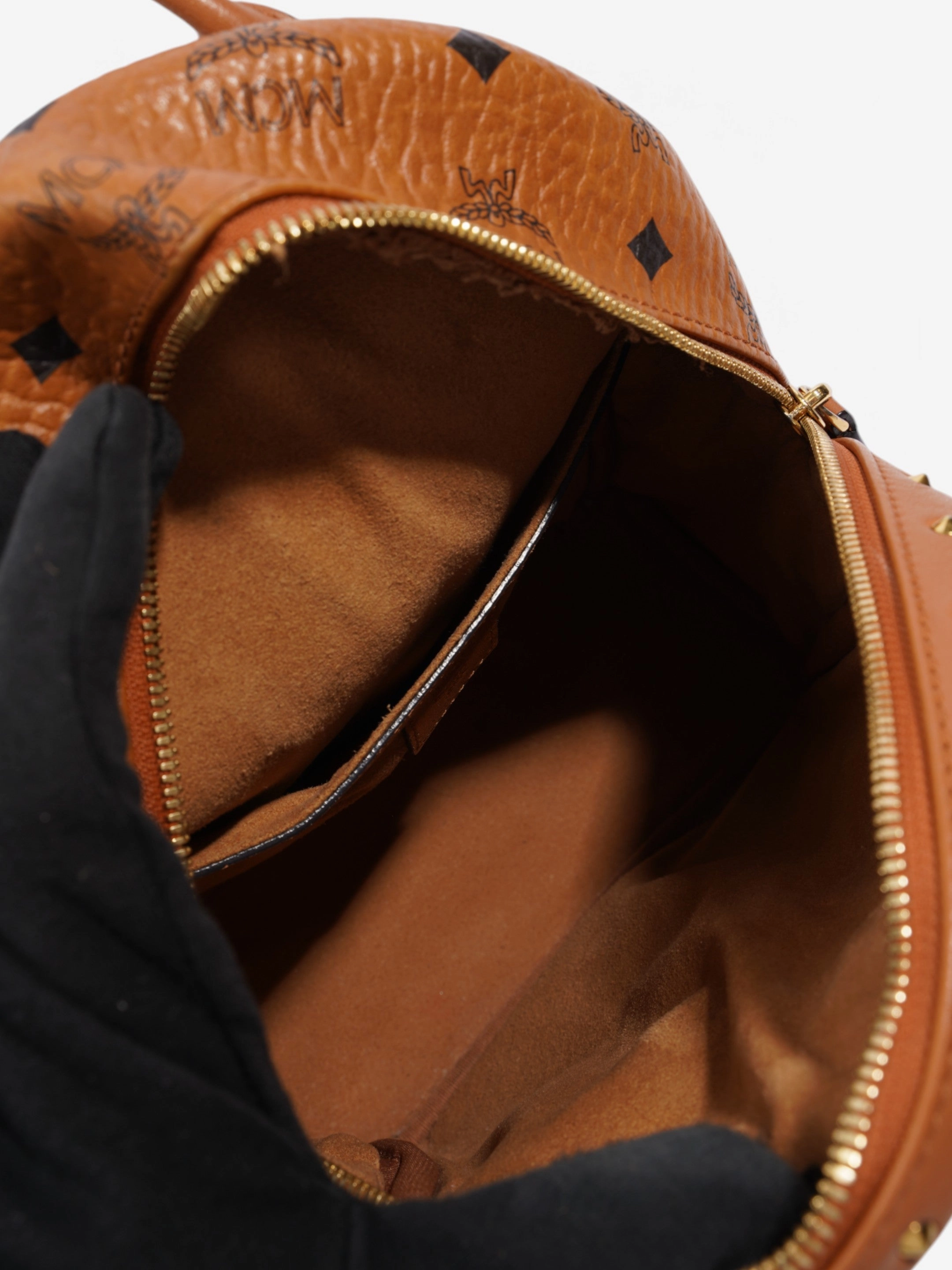 MCM MCM Swarovski Crystal Stark Backpack Cognac Leather Mini