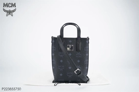 MCM Visetos Black Crossbody Bag Medium