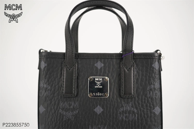 MCM Visetos Black Crossbody Bag Medium