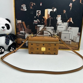 MCM Visetos Cognac Crossbody Bag