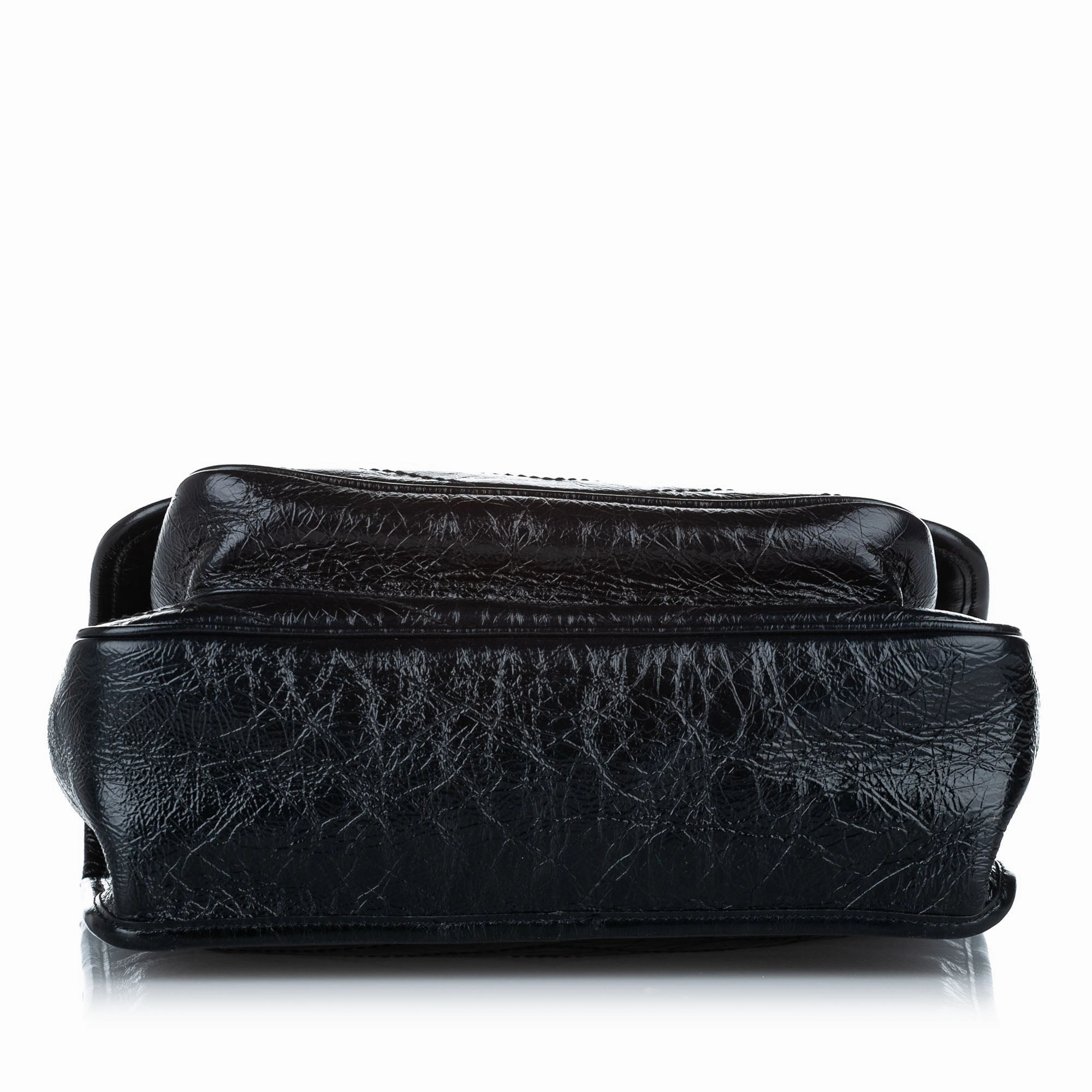 Medium Niki Leather Shoulder Bag Black