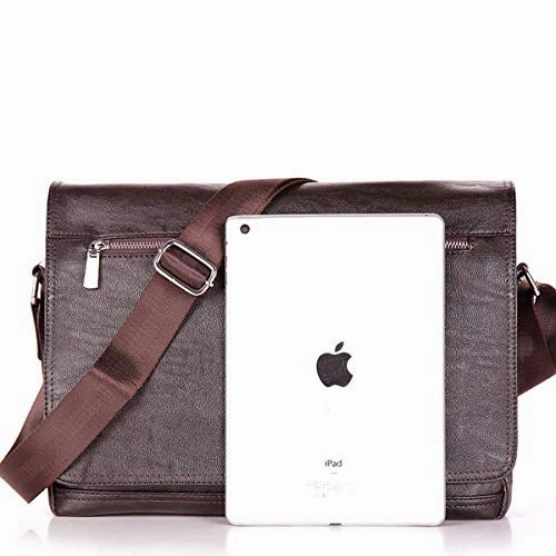 Men Laptop Computer Messenger Bag Soft Leather Briefcase Shoulder Crossbody Bag