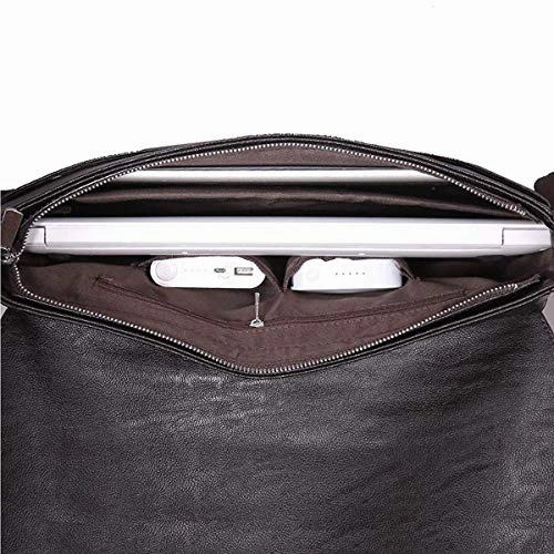 Men Laptop Computer Messenger Bag Soft Leather Briefcase Shoulder Crossbody Bag