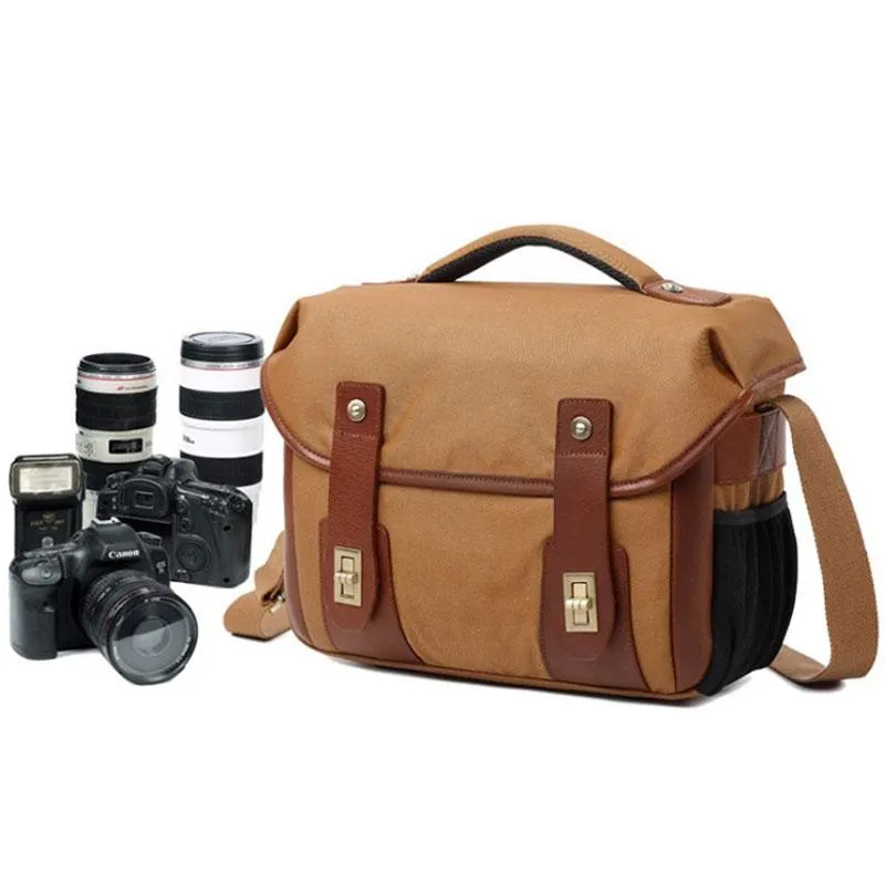 Mens Canvas Camera Messenger Bag Side Bag Courier Bag Camera Shoulder Bag for Men