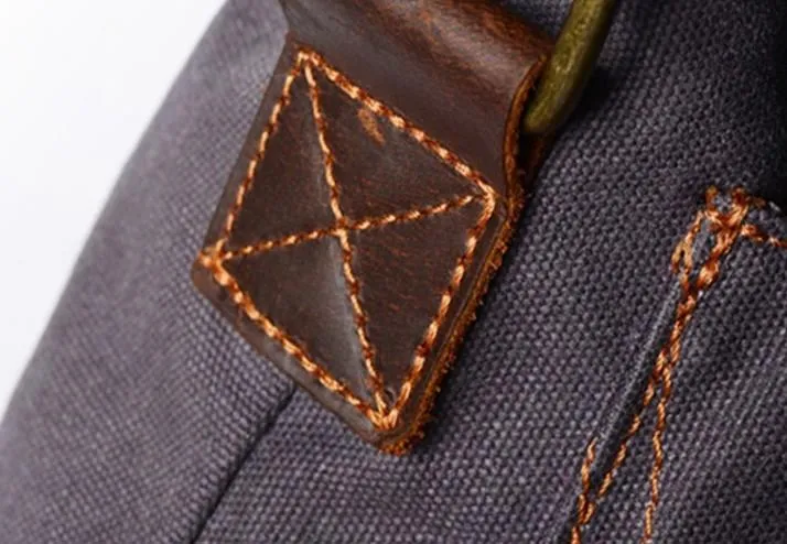Mens Waxed Canvas Small Side Bag Messenger Bag Canvas Courier Bag for Men
