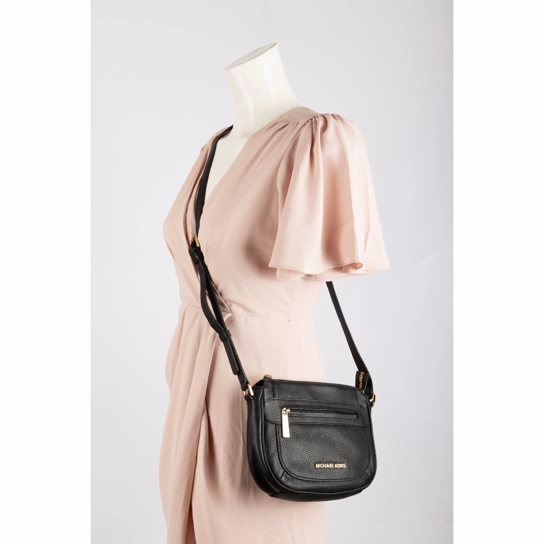 Michael Kors Black Leather Crossbody Bag