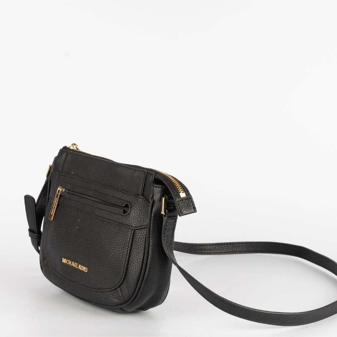 Michael Kors Black Leather Crossbody Bag
