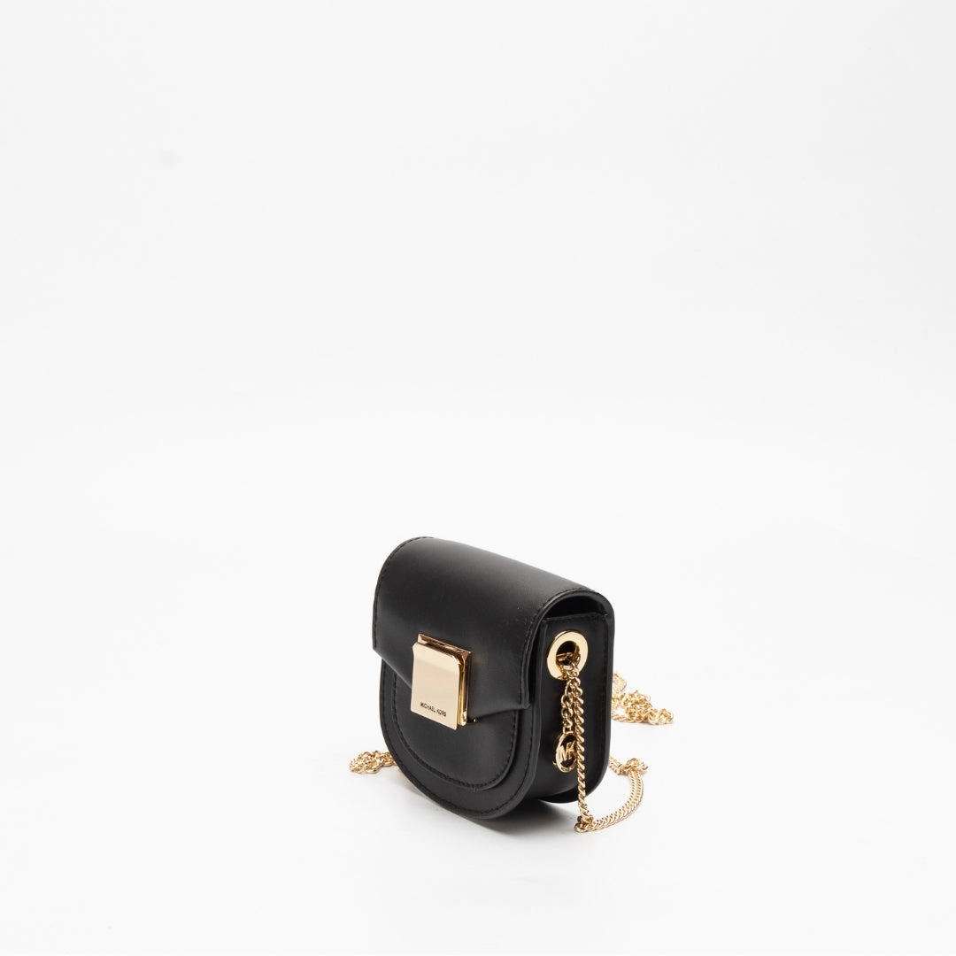 Michael Kors Black Leather Extra-Small Lita Crossbody Bag