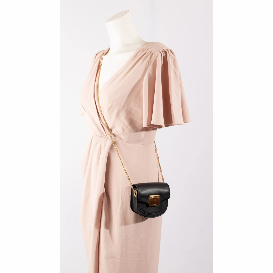 Michael Kors Black Leather Extra-Small Lita Crossbody Bag