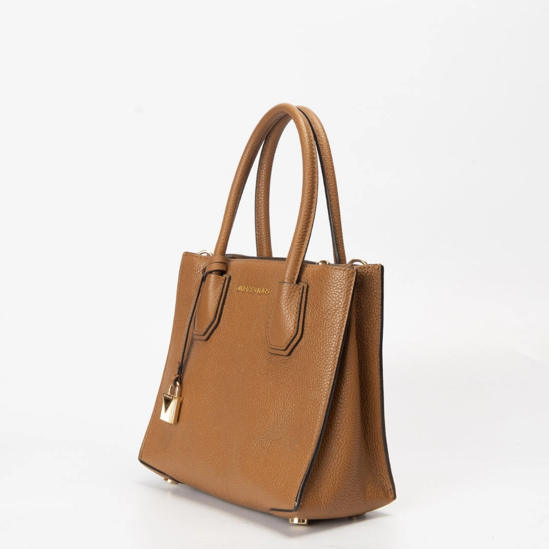 Michael Kors Brown Leather Mercer Crossbody Bag