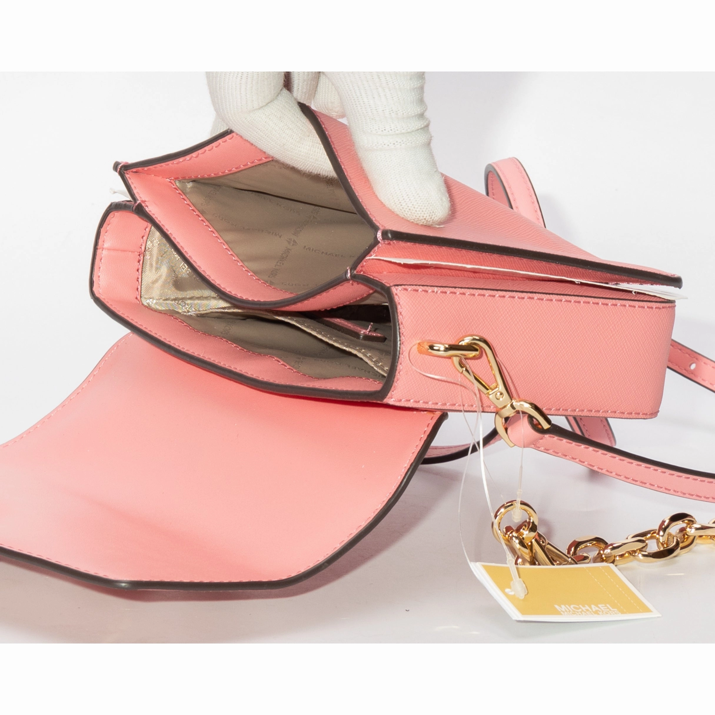 Michael Kors Carmen Leather Flap Crossbody Bag