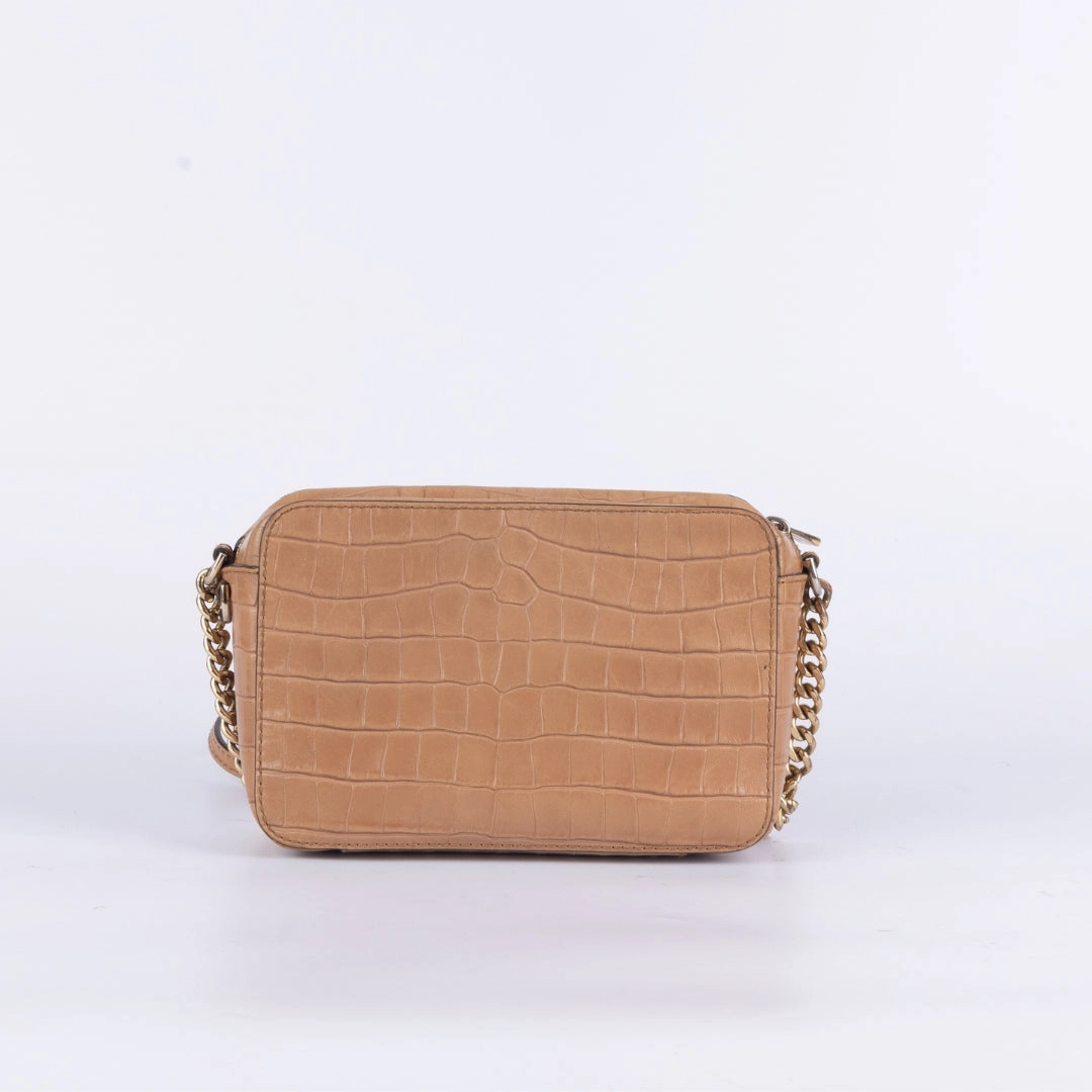Michael Kors Croc Embossed Leather Ginny Crossbody Bag