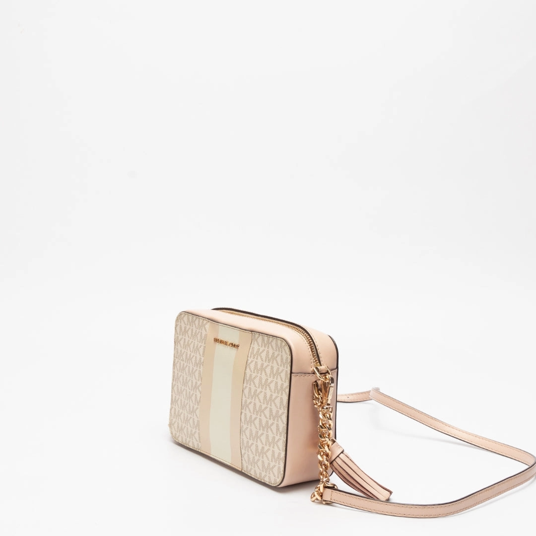 Michael Kors Ginny Medium Logo Stripe Crossbody Bag
