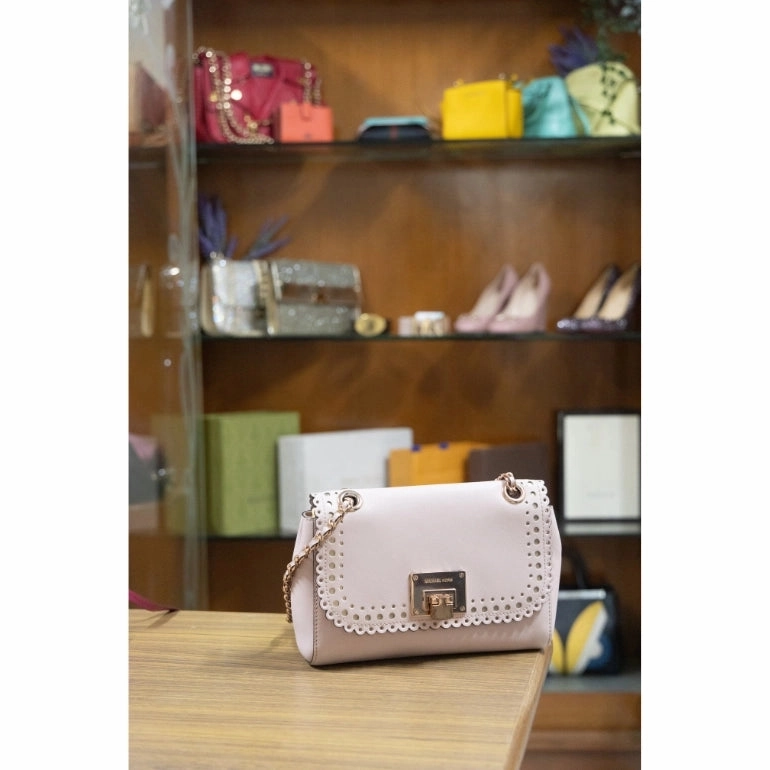 Michael Kors Hannah Perforated Leather Shoulder Bag