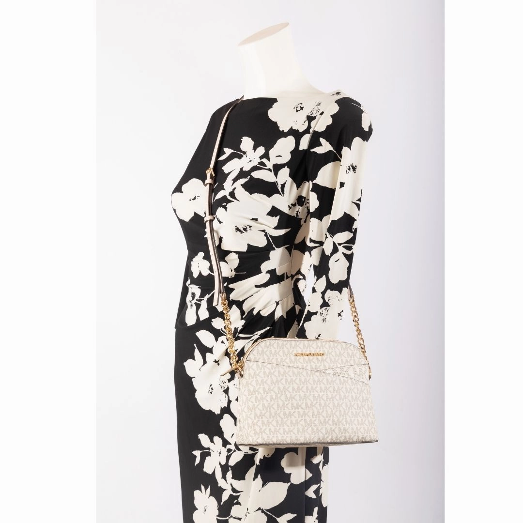 Michael Kors Jet Set Travel Medium Signature Logo Dome Crossbody Bag
