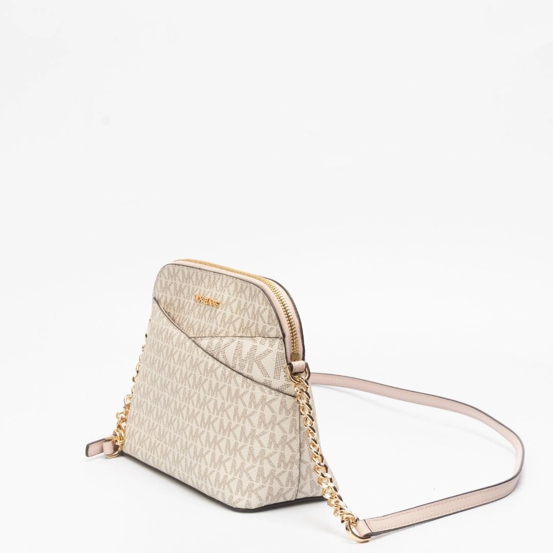 Michael Kors Jet Set Travel Medium Signature Logo Dome Crossbody Bag