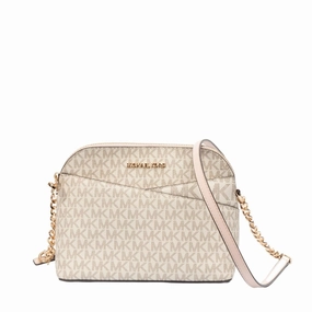 Michael Kors Jet Set Travel Medium Signature Logo Dome Crossbody Bag