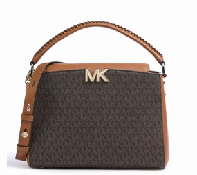 MICHAEL KORS Karlie Medium Leather Crossbody Bag In Brown
