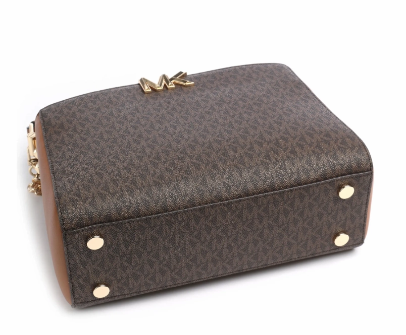 MICHAEL KORS Karlie Medium Leather Crossbody Bag In Brown
